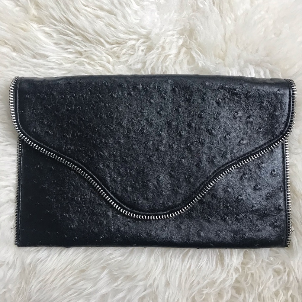 Sondra Roberts Black Leather Clutch